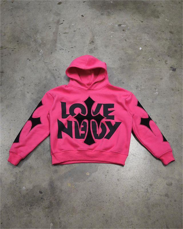 Y2K Letter Print Hooded Pullover Sweater
